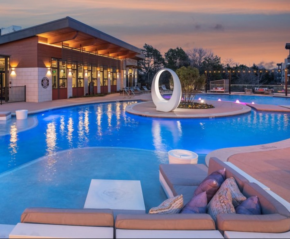 Sparkling blue pool